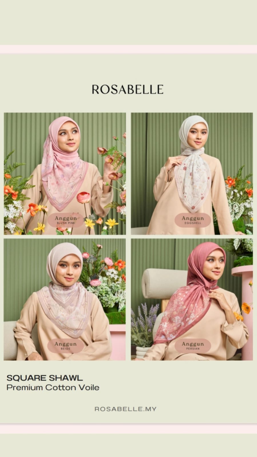 Rosabelle.ph x Marshmallowscarf.ph Freestyle Square Hijab