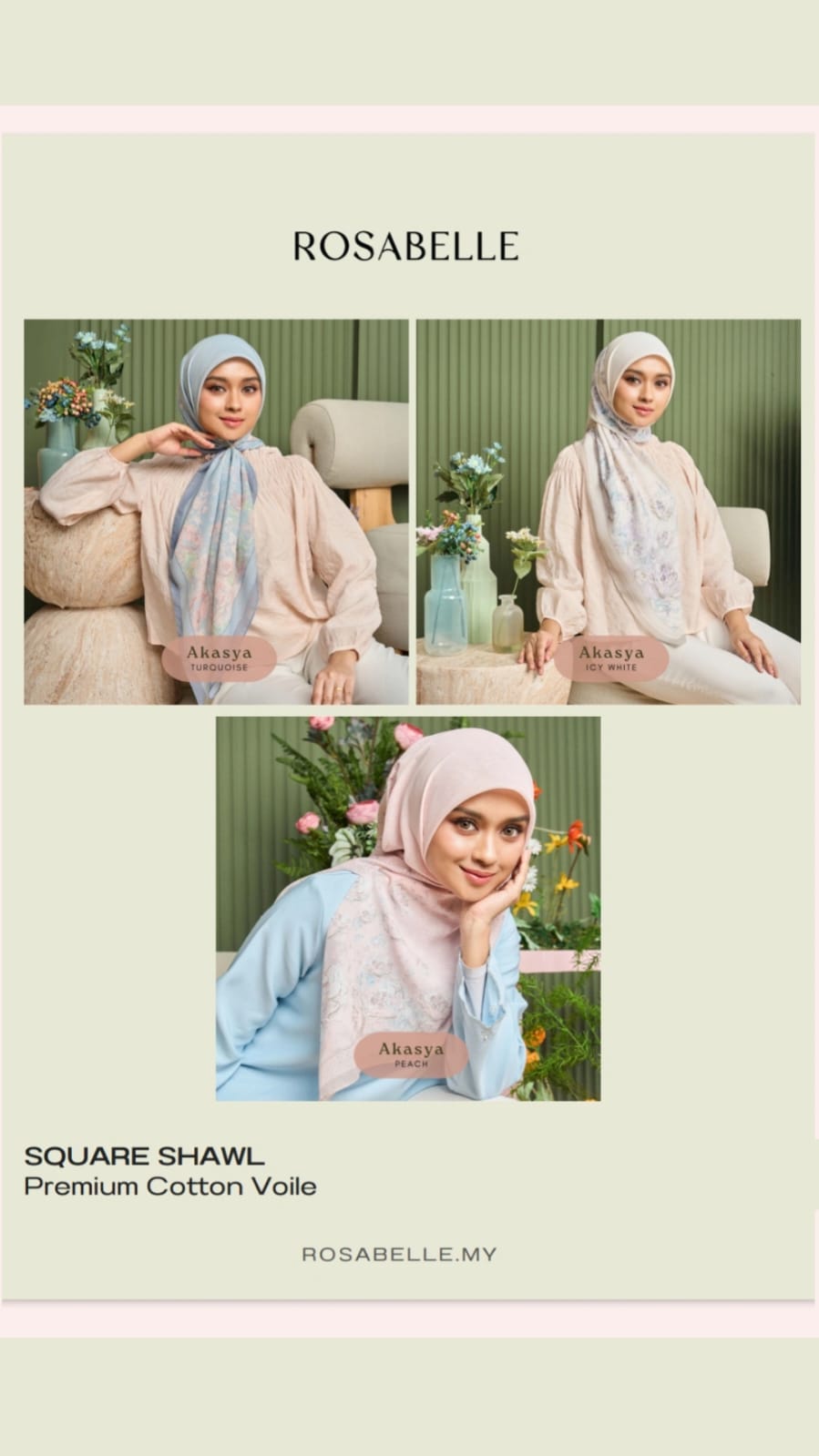 Rosabelle.ph x Marshmallowscarf.ph Freestyle Square Hijab