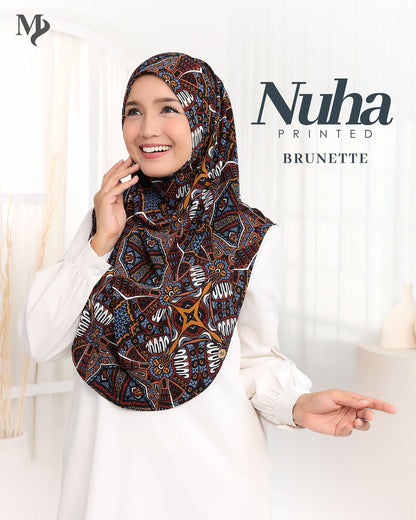 Nuha Printed - with chin cover instant hijab