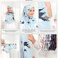 Nuha Printed - with chin cover instant hijab