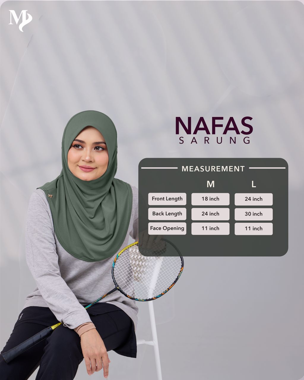 NAFAS SARUNG - Premium Instant Sports Hijab